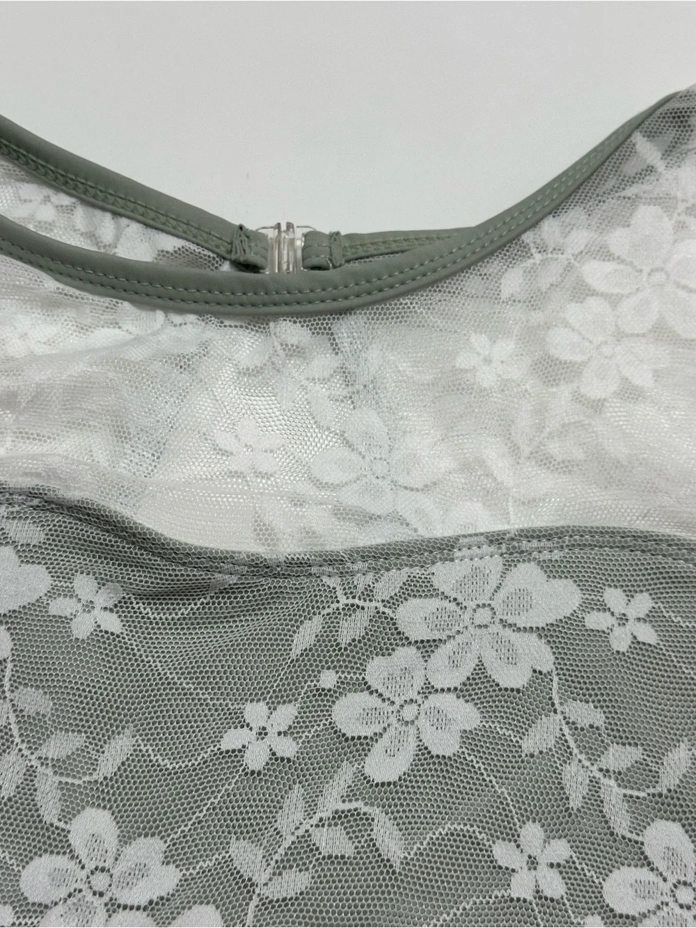 Floral Lace Gymnastics / Ballet Leotard - Sage Green - Size S